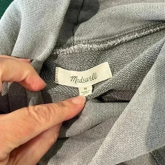 Madewell garment dyed funnel neck grey sweatshirt F9722 size M - Picture 6 of 10